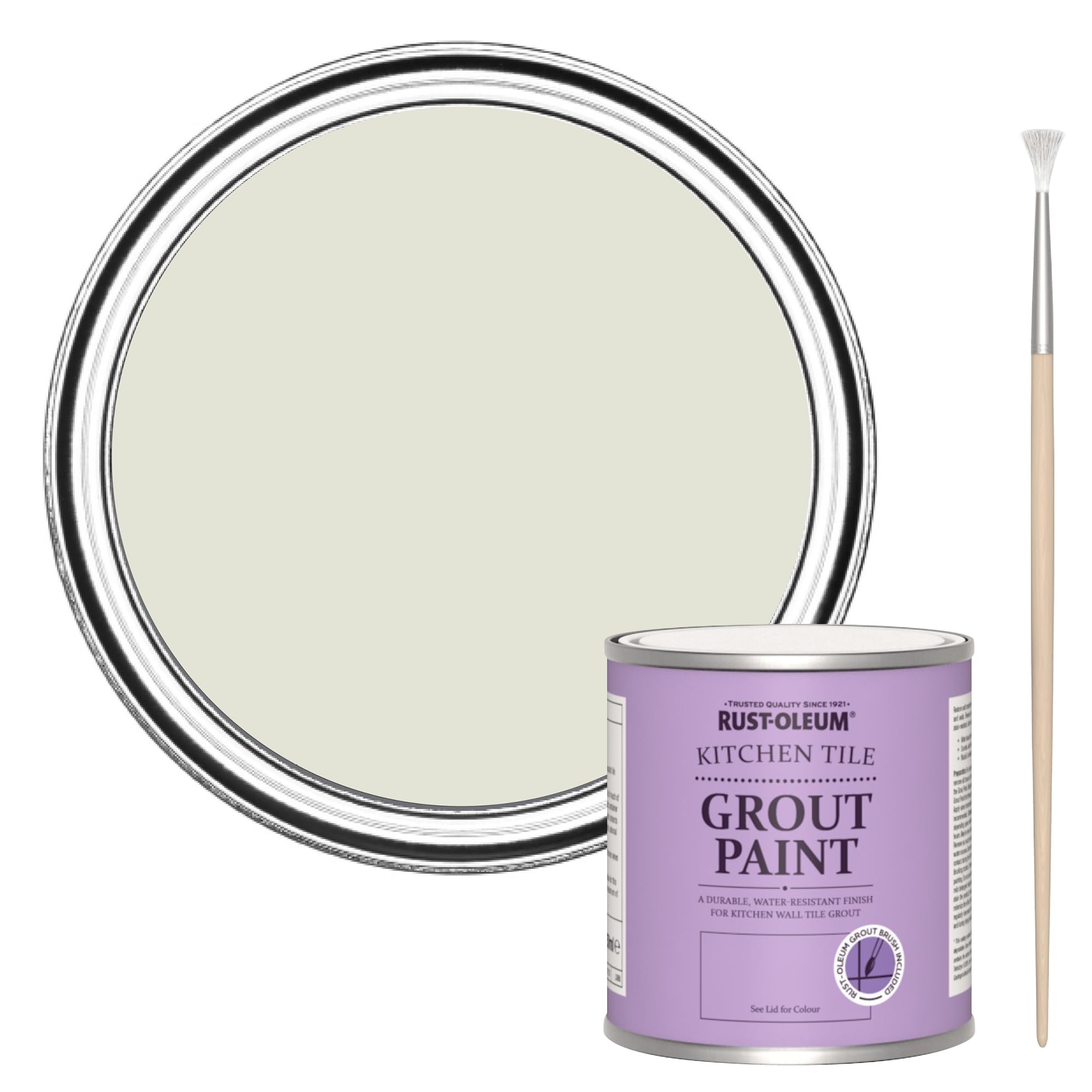 Rust-Oleum Stain-Resistant Beige Kitchen Tile Grout Paint - Portland Stone 250ml