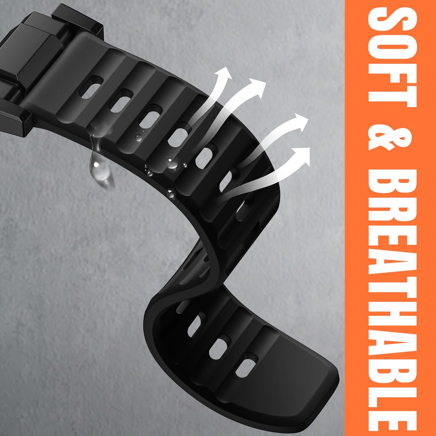 Bandletic Compatible with Garmin Instinct Watch Bands - Stainless Steel Silicone Rugged Strap Quick Fit 22mm Watch Band for Fenix E/8/7/6/5/Forerunner 965/955/945/935/745/Epix 2/Approach S70/S62/S60
