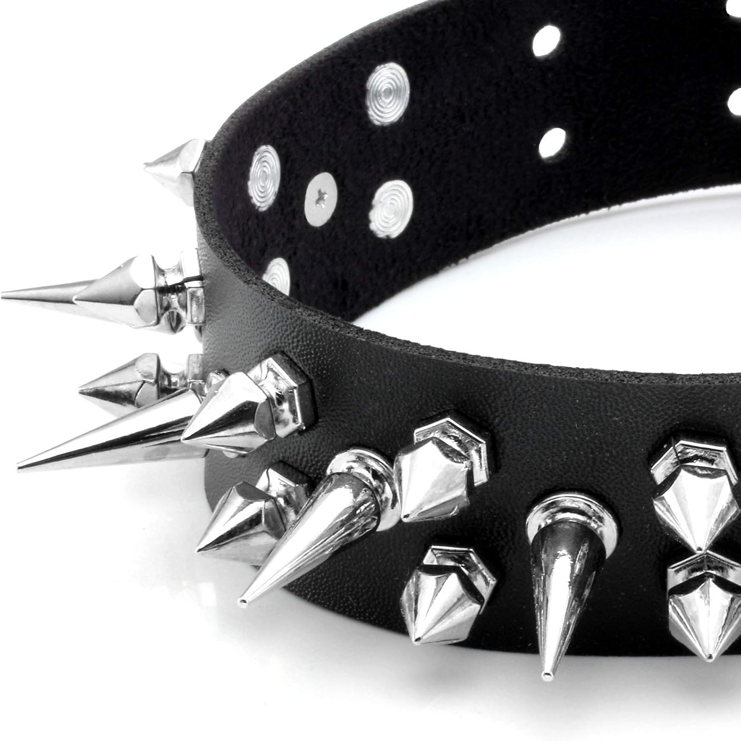 MILAKOO Punk Gothic Leather Choker Collar Chokers with Spikes Adjustable for Men Women - Image 2