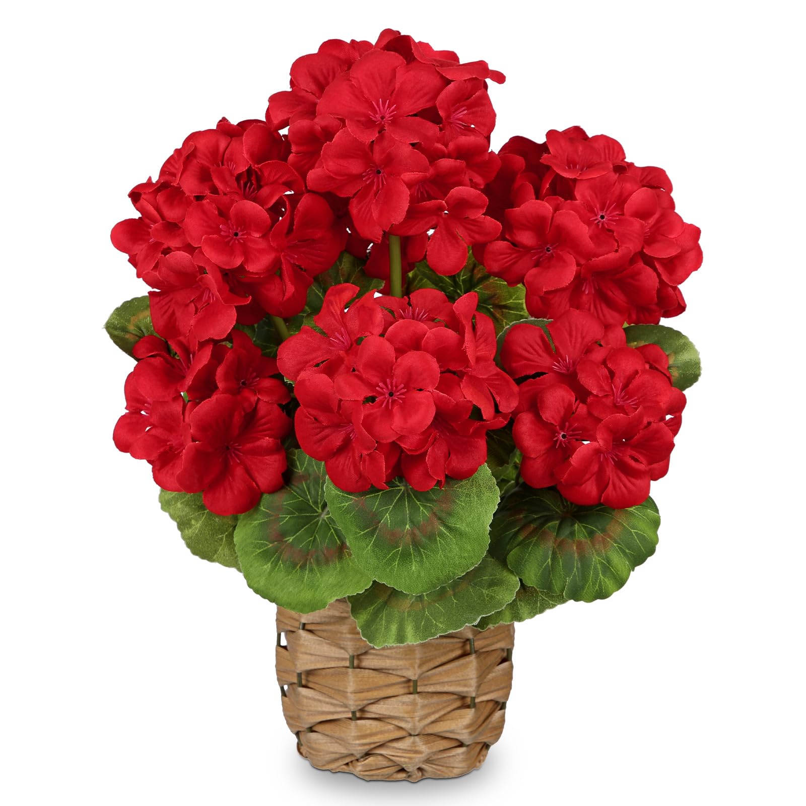 Briful Artificial Geraniums Potted Plant in Basket