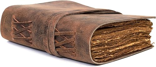 Miniatura 8 de CLA Journal, diario de cuero vintage, diario de papel hecho a mano con borde deckle borde, cuaderno de bocetos de cuero, cuaderno de cuero, diario