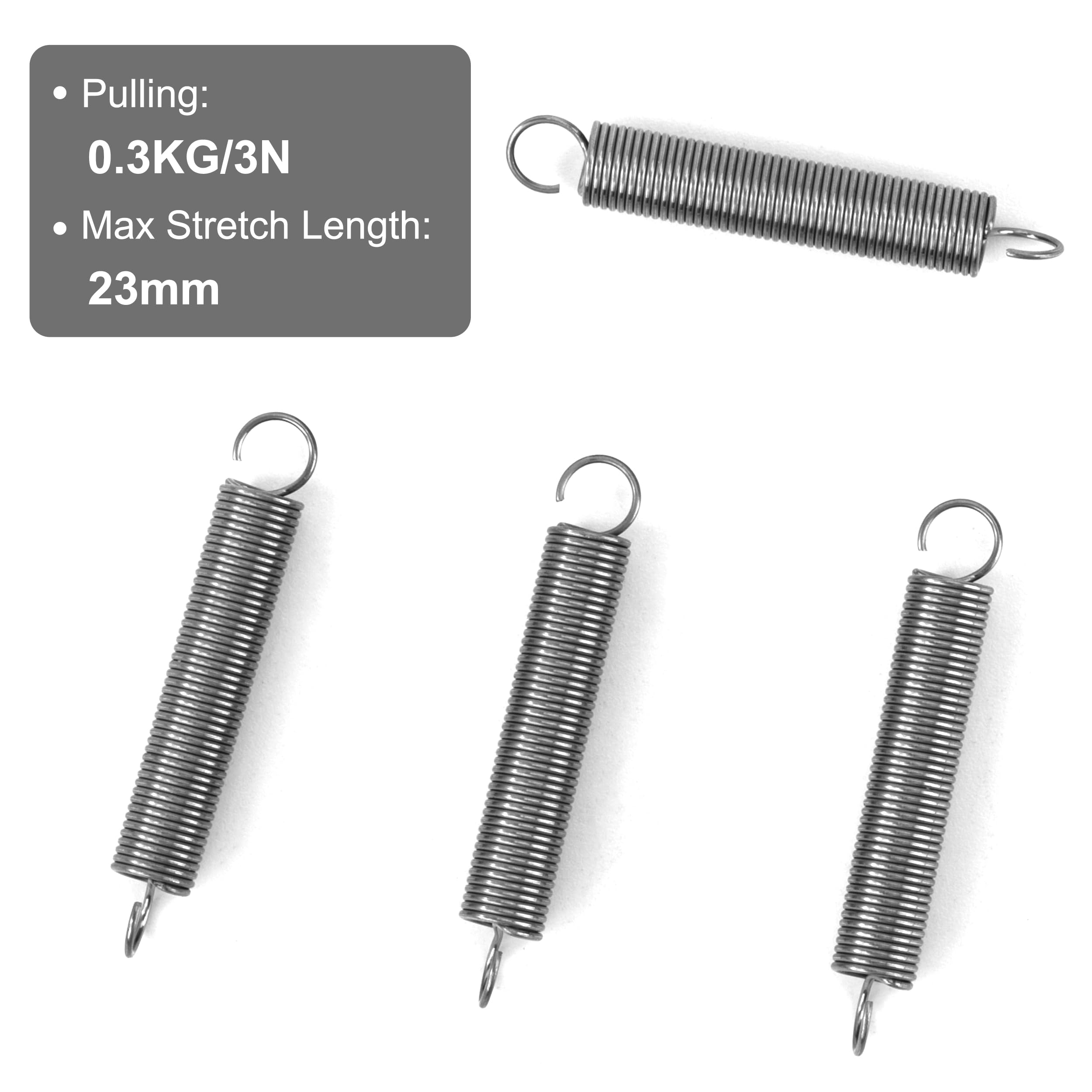 GUNGY Zugfedern Mit Haken 4.0x24x125mm - Klavierdraht Federn 43.9kg Maximalkraft