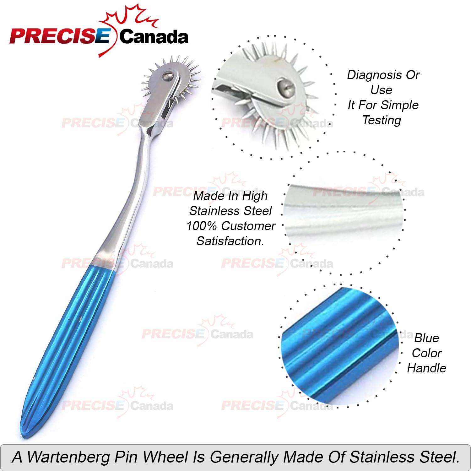 PC WARTENBERG Stainless Steel Sensation Pinwheel (Blue)