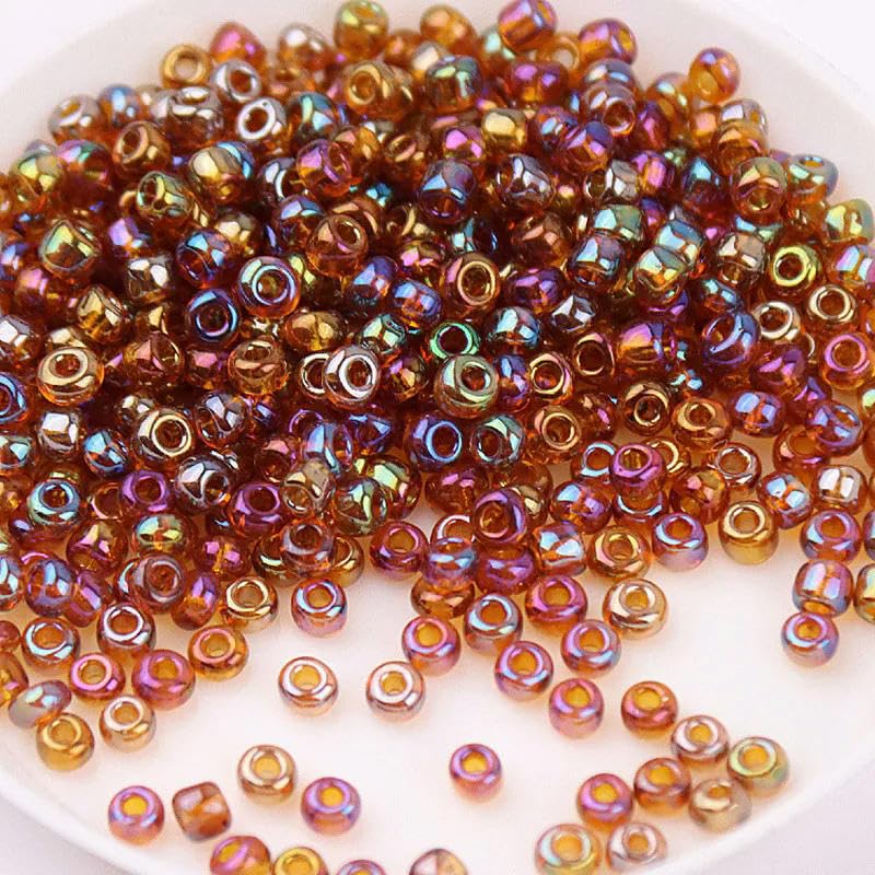 Szklane koraliki z nasionami małe koraliki 1,5-4 mm szklane koraliki ryżowe magiczny kolor przezroczyste imitacja kolorów rozproszone koraliki DIY koraliki akcesoria z frędzlami