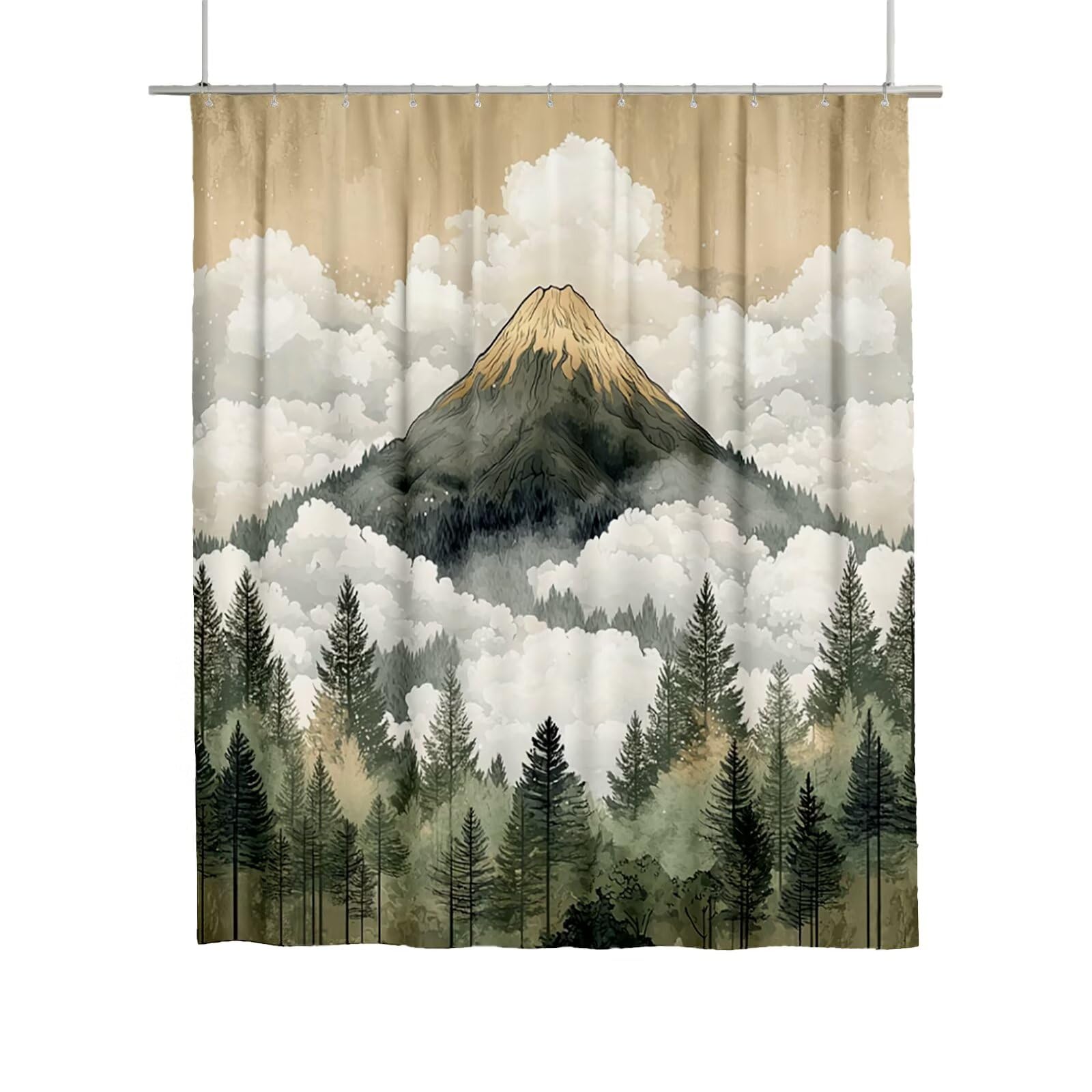 Rideau douche imperméable séchage rapide avec ourlet lesté 180x180
