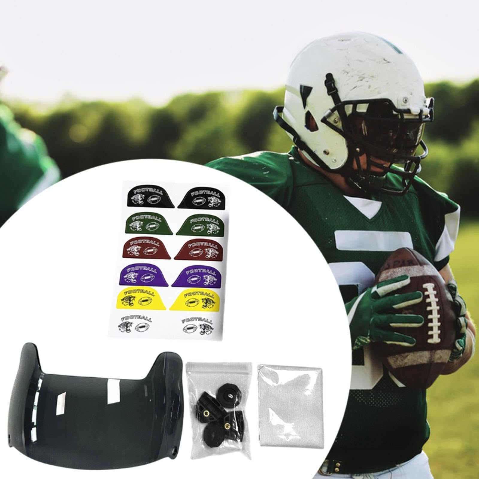 Amagogo American Football Visor Rugby Visor Sonnenschutz Eyewear Professional für Erwachsene Jugendfußballhelme Gesichtsmaske