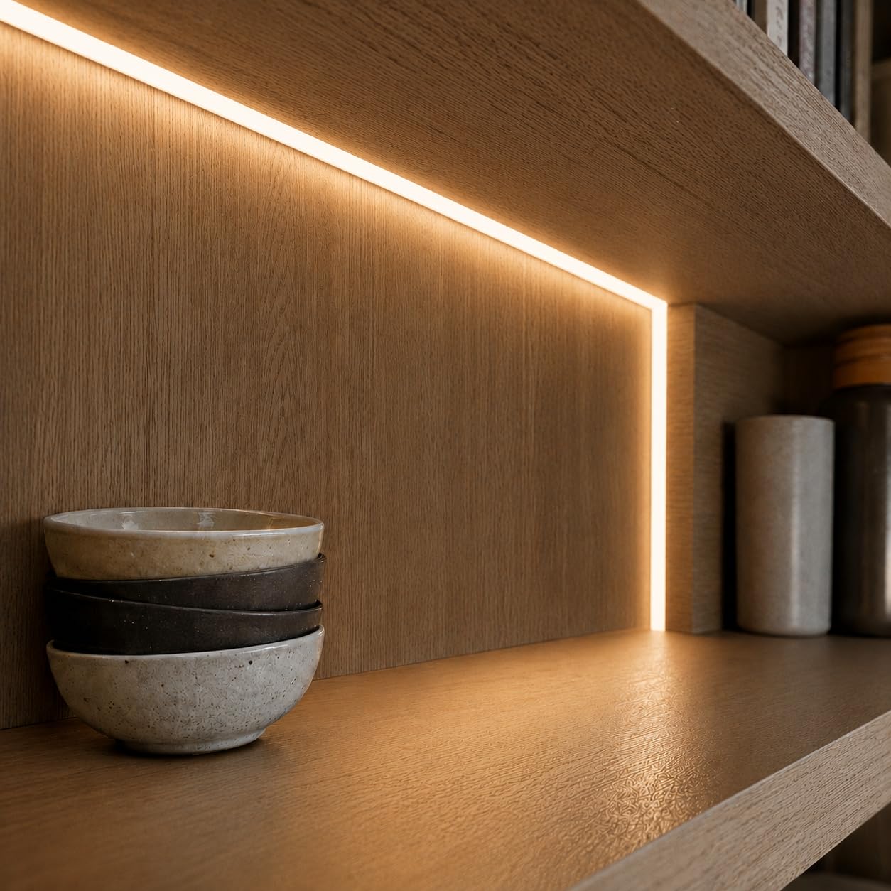 Liść | LumaFlex 1010 LED profil silikonowy Freecut taśma świetlna 5 m, ciepła biel 3000 K, 12 V DC, 696 lm/m, 10 x 10 mm, możliwość ściemniania, IP65, cielę do oświetlenia mebli