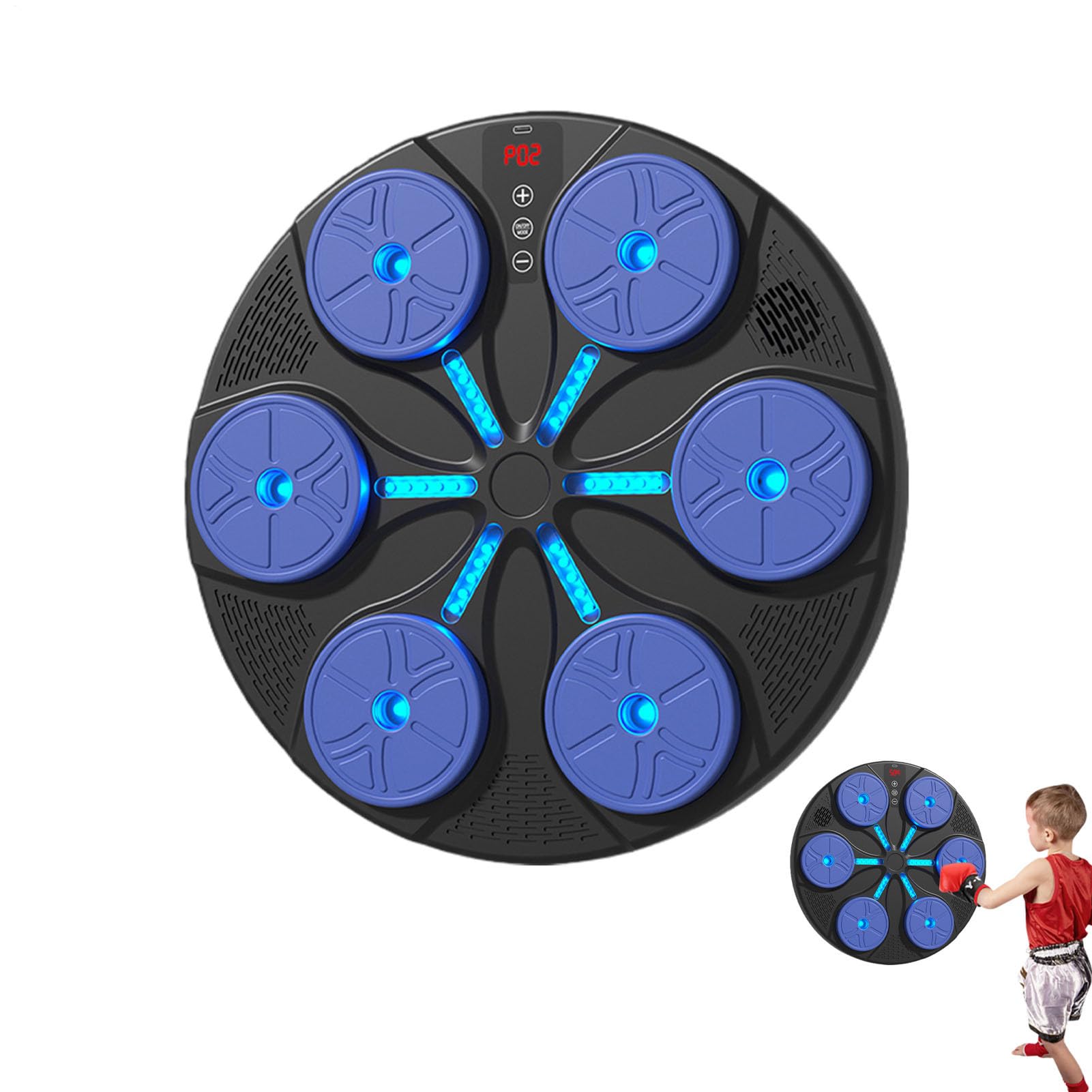 Máquina de boxeo, 8 modos de entrenamiento electrónico, con luz RGB, montaje en pared, máquina de boxeo para adultos, para mujeres, adultos, hogar, oficina, gimnasio, interior, entrenamiento, deportes