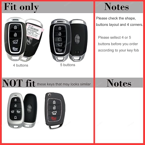 Miniatura 2 de Zorratin Funda para llavero de silicona de carbono + llavero para Hyundai Kona Azera Grandeur IG Elantra GT Santa Fe Veloster Venue 2018 2019 2020