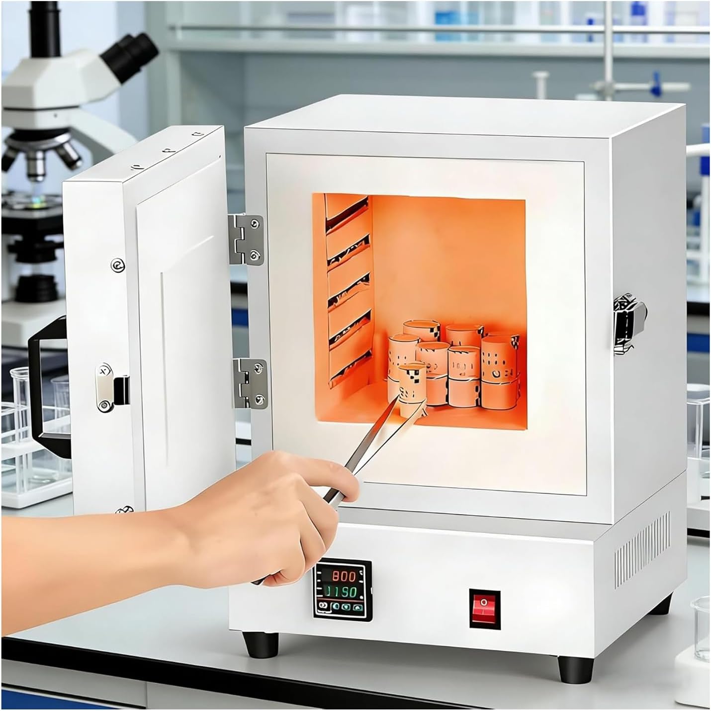 2000W Electric Kiln Pottery at Home, Enclosed Muffle Oven with Controller, 1150℃ High-Temperature Lab Furnace for Jewelry, Metal, Glass, Ceramics, Wax Casting & DIY Crafts