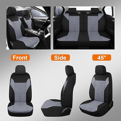 Miniatura 9 de CAROMOP Juego de fundas de asiento delantero de automóvil, lavables y transpirables, fundas de asiento de tela de alta calidad para automóviles,