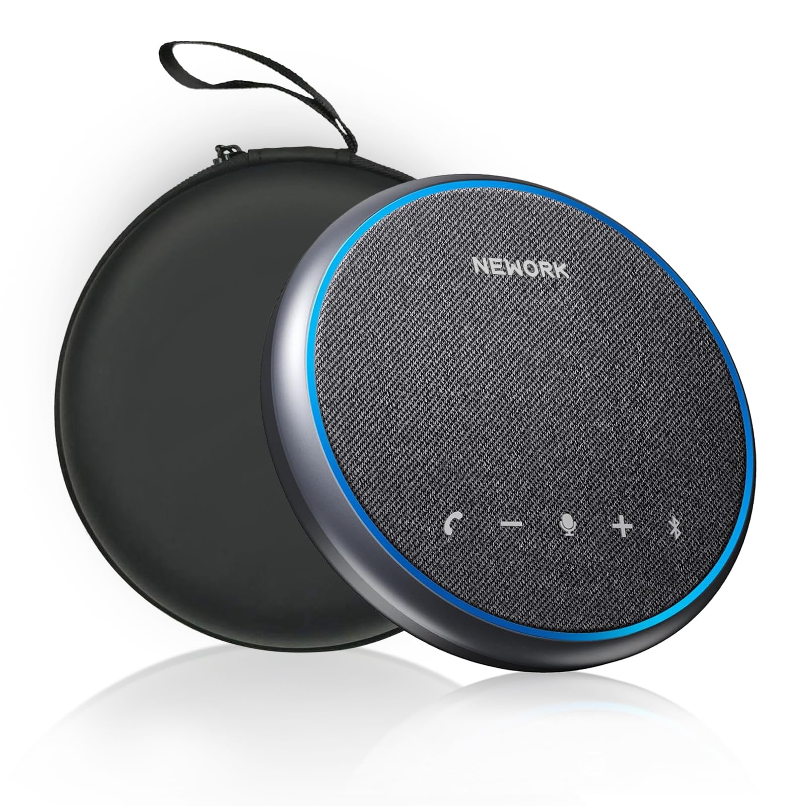 Altavoz Conferencias Bluetooth para PC, Speakerphone con 3 Micrófonos AI, Cancelación de Ruido, 360° Voz Clara, Batería 12H, USB-C, Zoom Teams Home Office