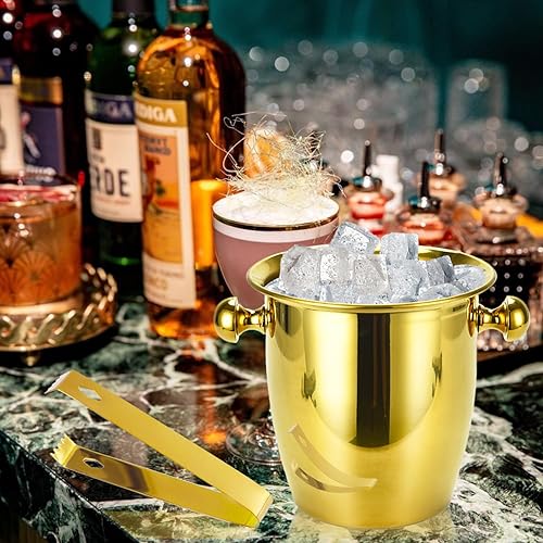 Miniatura 5 de Cubos de hielo  Cubo de champán con pinzas que mantiene el hielo congelado durante más tiempo, enfriador de vino de acero inoxidable, enfriador de