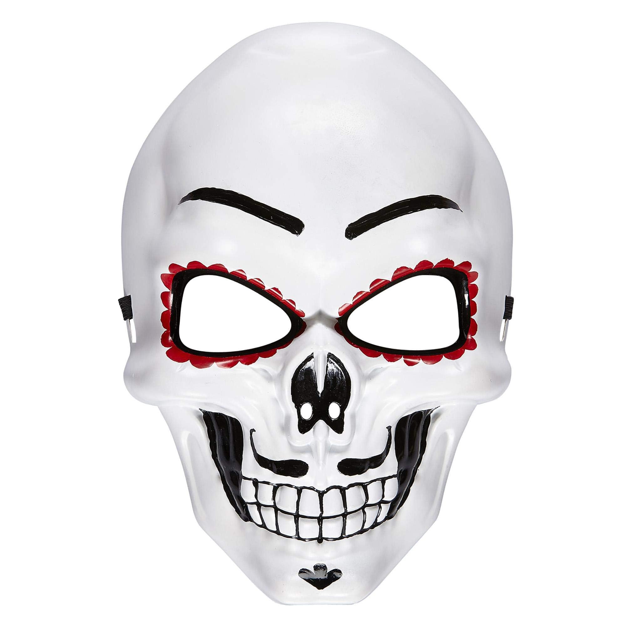 Widmann Milano Dia De Los Muertos Maske – Königin Der Toten, Schwarz-weiß Mit Rosenkranz