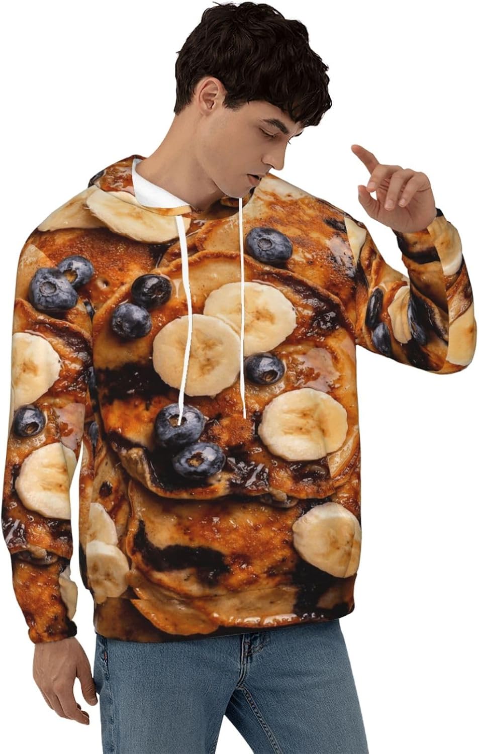Chocolate Chip Cookie Men'S Hoodies 3d Funny Realistic Food Print Sweatshirt Pullover Hooded With Pockets image 2