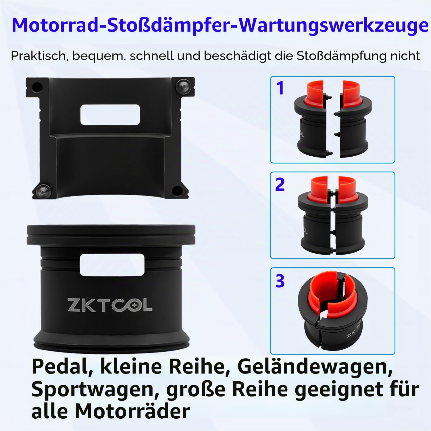 ZKTOOL 14-teiliges Motorrad-Stoßdämpfer-Öldichtungs-Installationswerkzeug, Motorrad-Gabeldichtungs-Einbauwerkzeug für 35 mm 36 mm 40 mm 41 mm 42 mm 43 mm 45 mm 46 mm 47 mm 48 mm 49 mm 50 mm