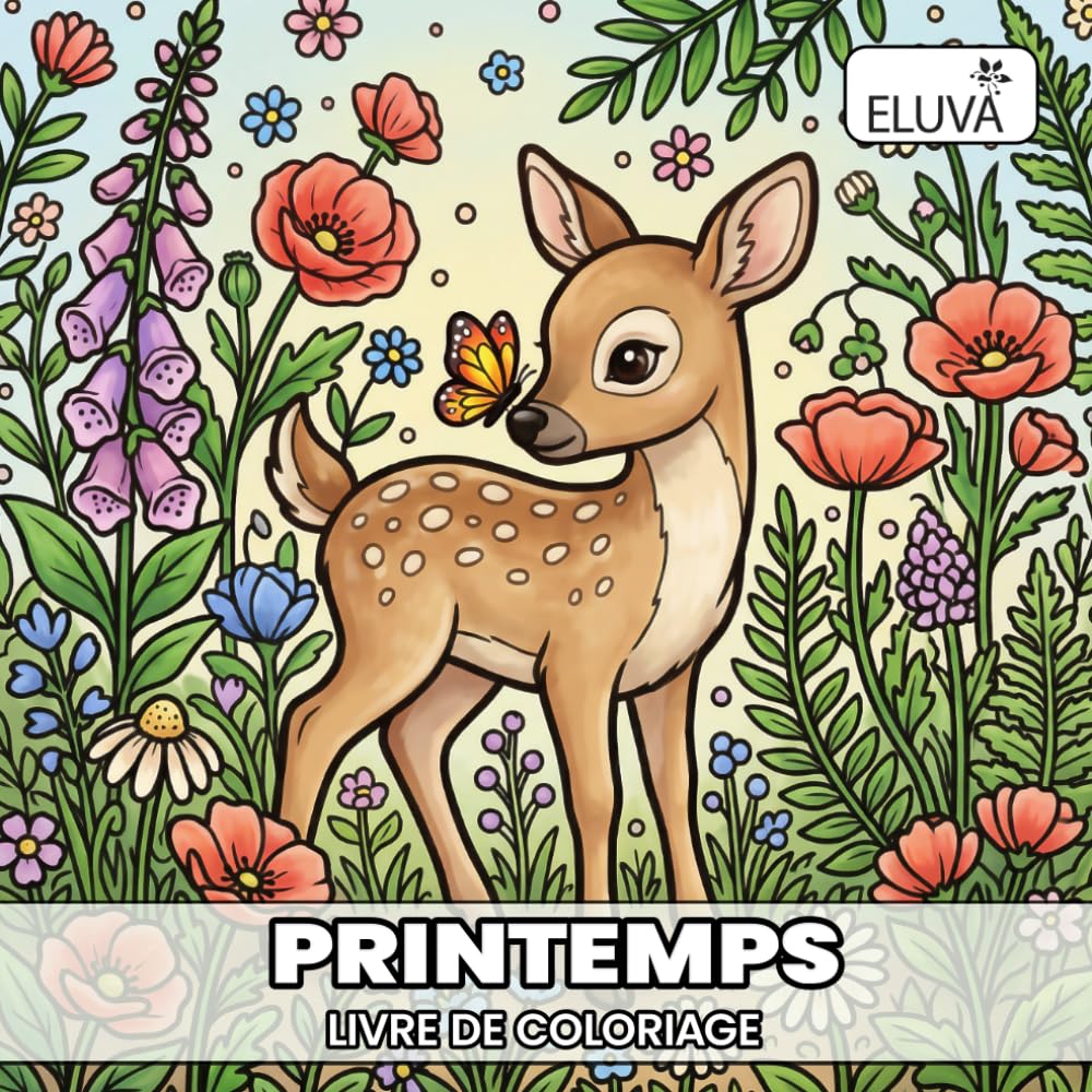 Printemps livre de coloriage: Cozy spring - Illustrations aux contours nets pour débutants, Pages imprimées recto uniquement, Thèmes de saison et paysages ruraux