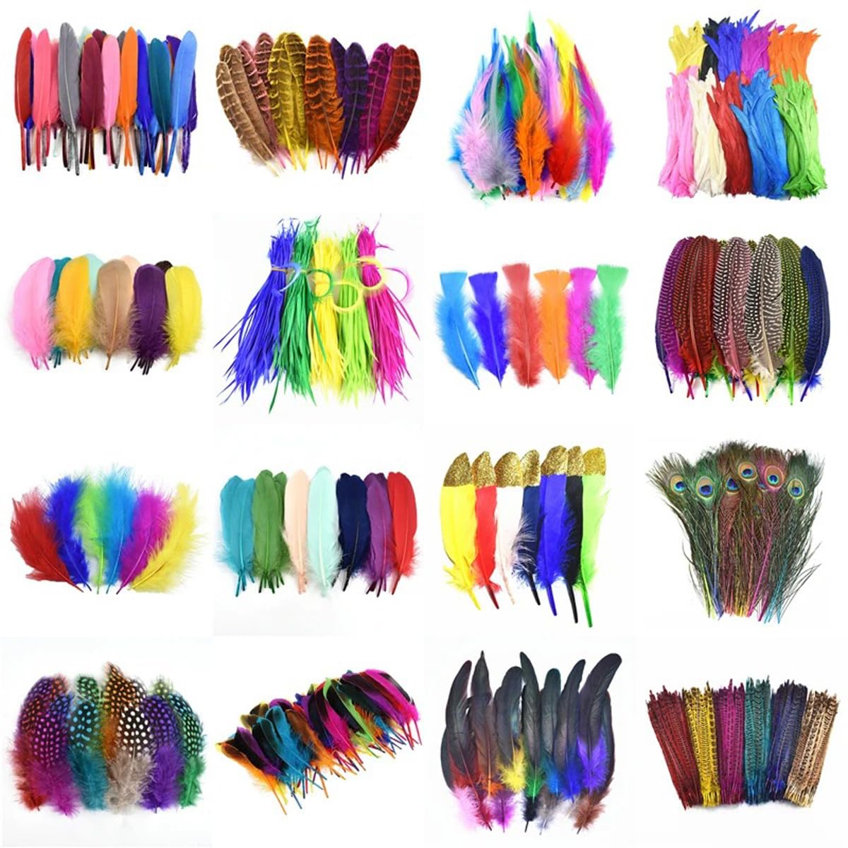 20PCS Piume D'Oca, Piuma di Pavone Decorativa per Feste di Matrimonio, Stile 24