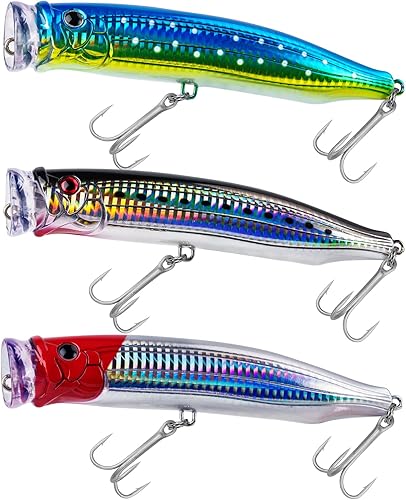 Miniatura 12 de THKFISH Señuelos para pesca de agua salada de atún para pesca de surf, lubina con ojos 3D para atún GT peces grandes, 5.9 pulgadas, 1 unidad/3