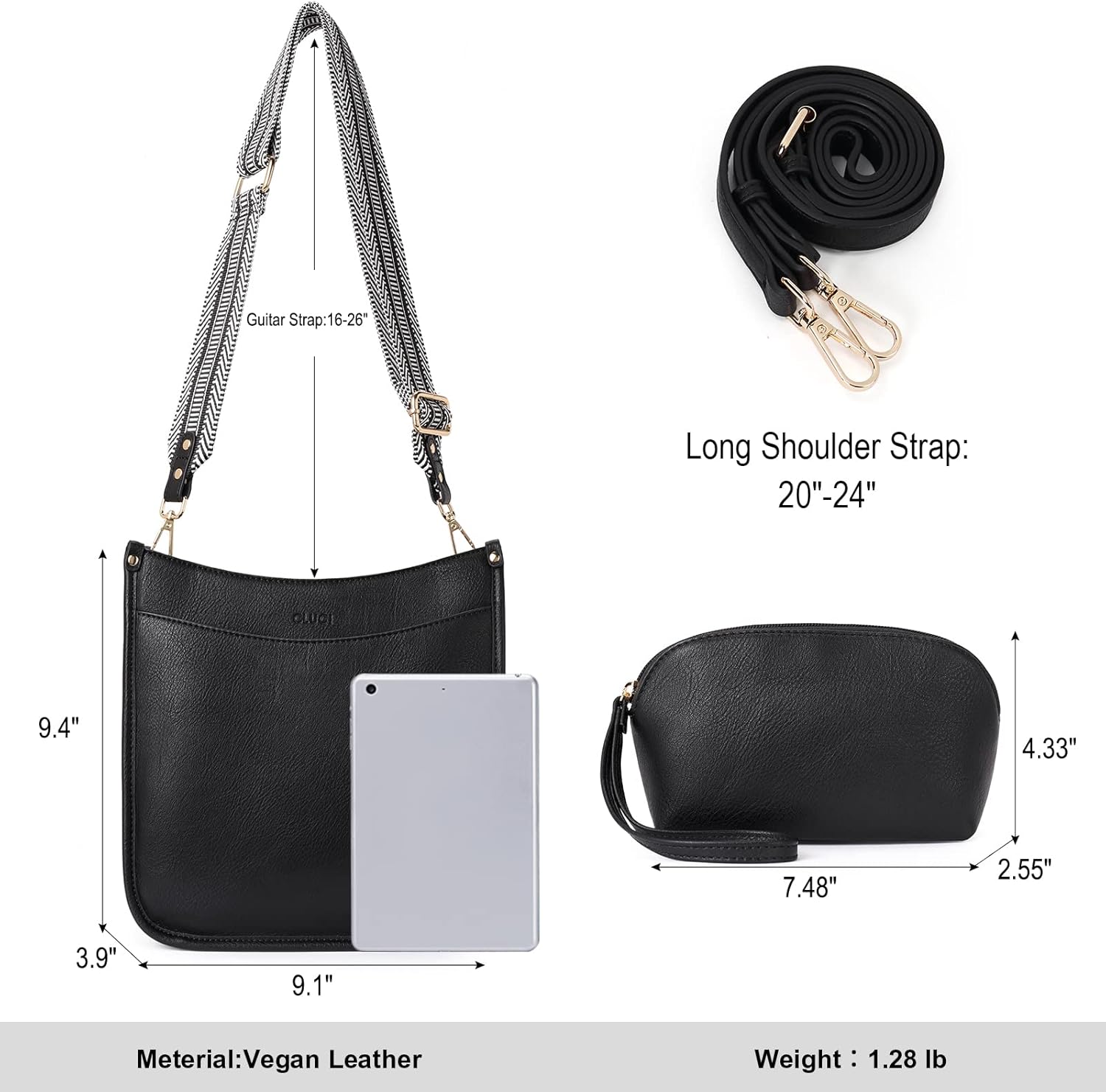 CLUCI Crossbody Bag Purse for Women Bundles with Small Wallet for Women