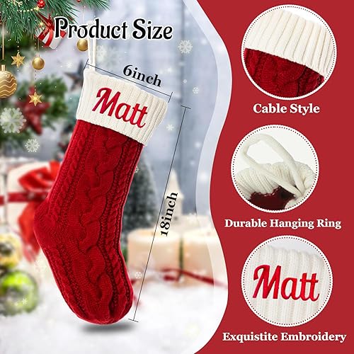 Miniatura 16 de Calcetines de Navidad personalizados, calcetines de Navidad bordados personalizados, calcetines de Navidad grandes de terciopelo de 18 pulgadas, Hm