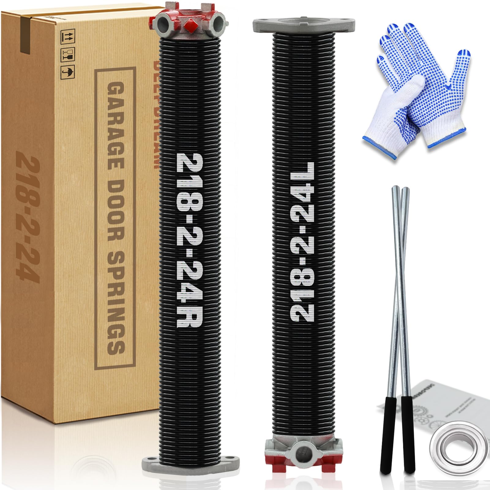 DEEPDREAM Garage Door Torsion Springs Set with Winding Bar