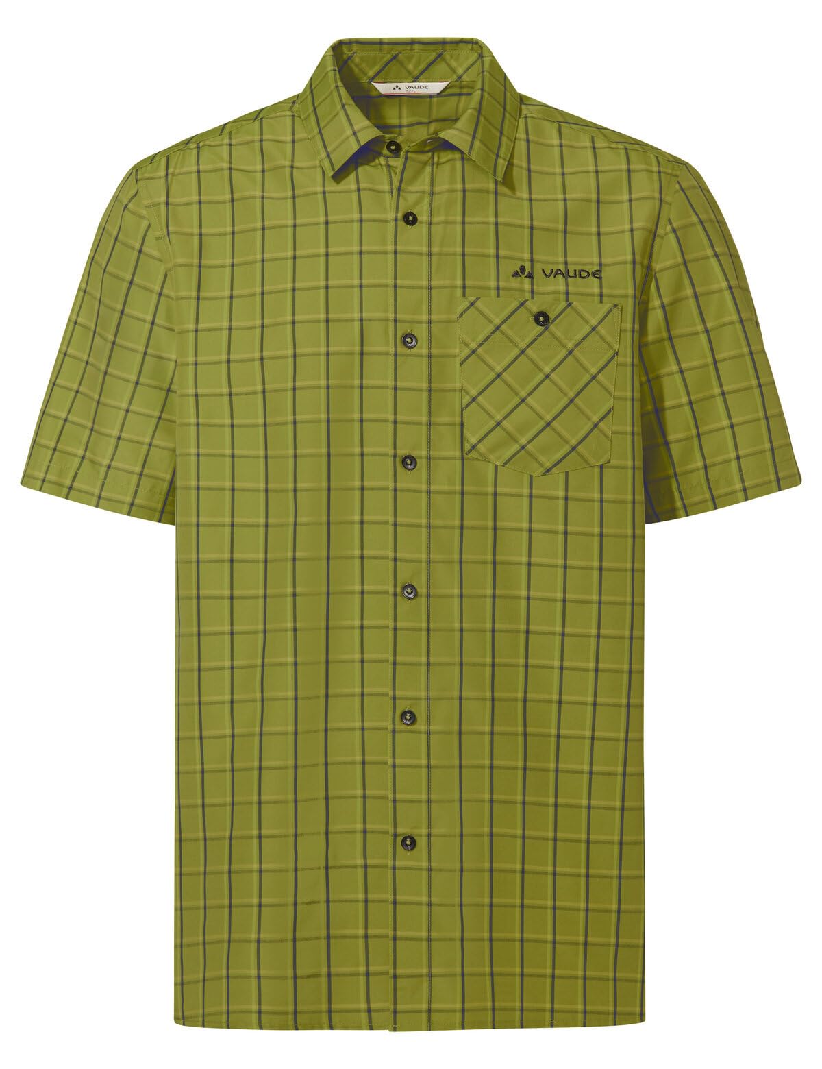 VAUDE Albsteig Shirt III, schnelltrocknend – Dark Leaf – Gr. XXL | Herrenhemd aus Lyocell mit UPF 50 – Kurzarm-Hemd schnelltrocknend und kühlend – 147 g – ideal zum Wandern