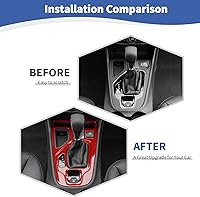 Vista 2 de RT-TCZ Para Cherokee Red Gear Shift Panel Cover Trim para Jeep Cherokee 2019 Up Rojo Interior Accesorios