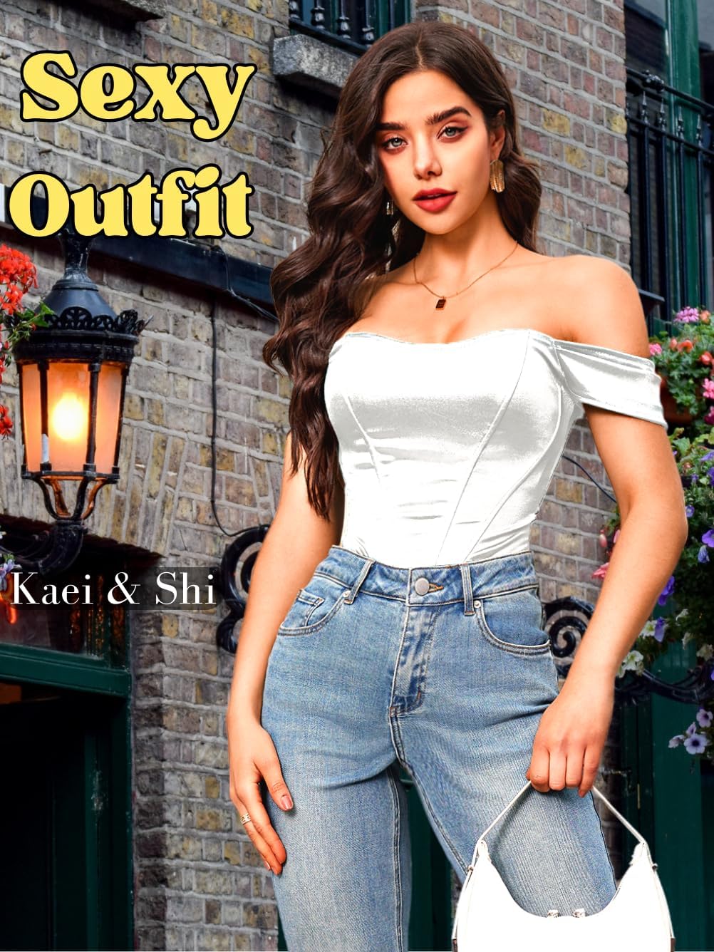Kaei&Shi Night Out Outfits, Satin, Strapless, Off Shoulder Corset Top - Image 6