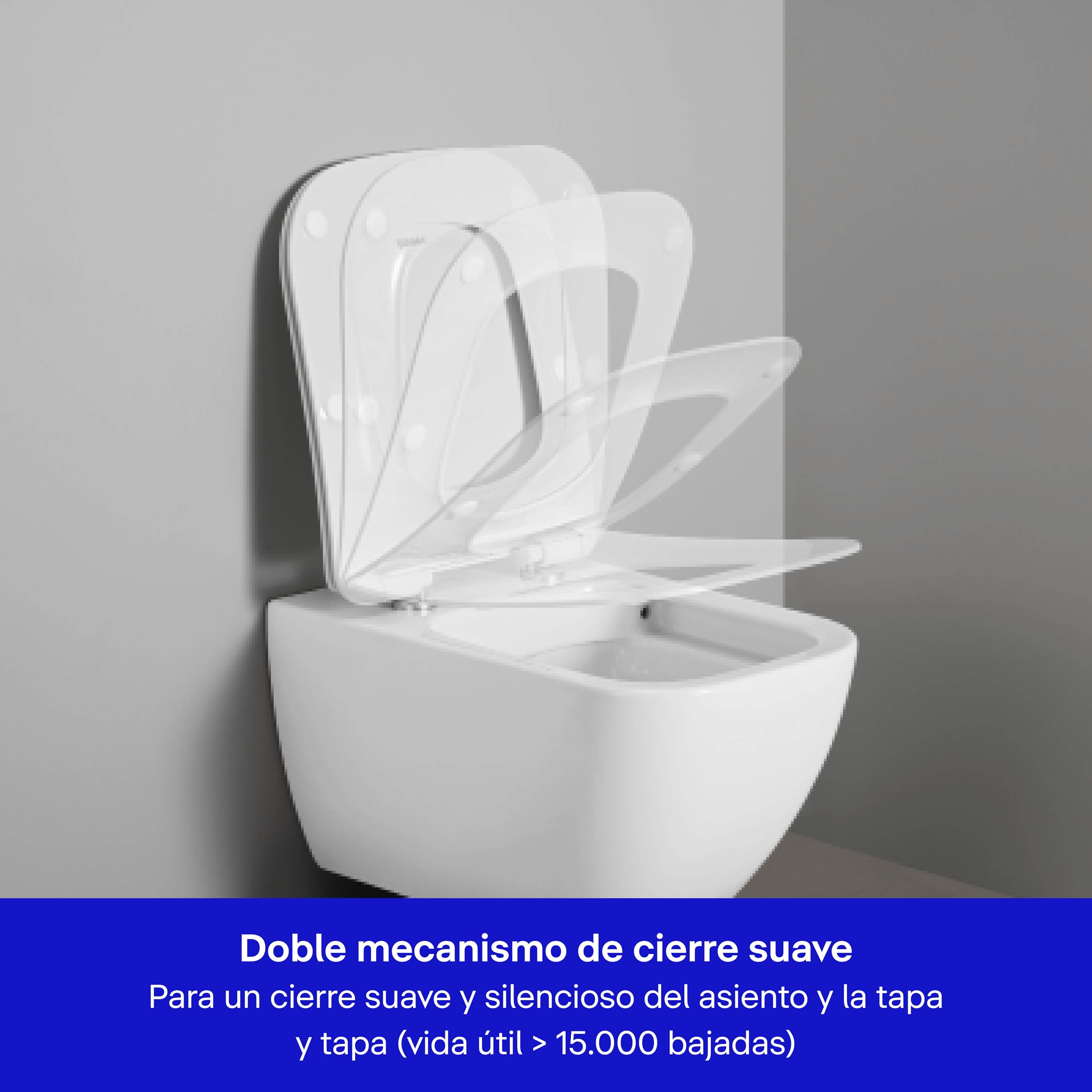 Duravit tapa wc universal, asiento de inodoro angular, tapa wc con doble mecanismo de cierre suave, tapadera wc Cierre rápido para facilitar la instalación, Fabricado en la UE, Blanco
