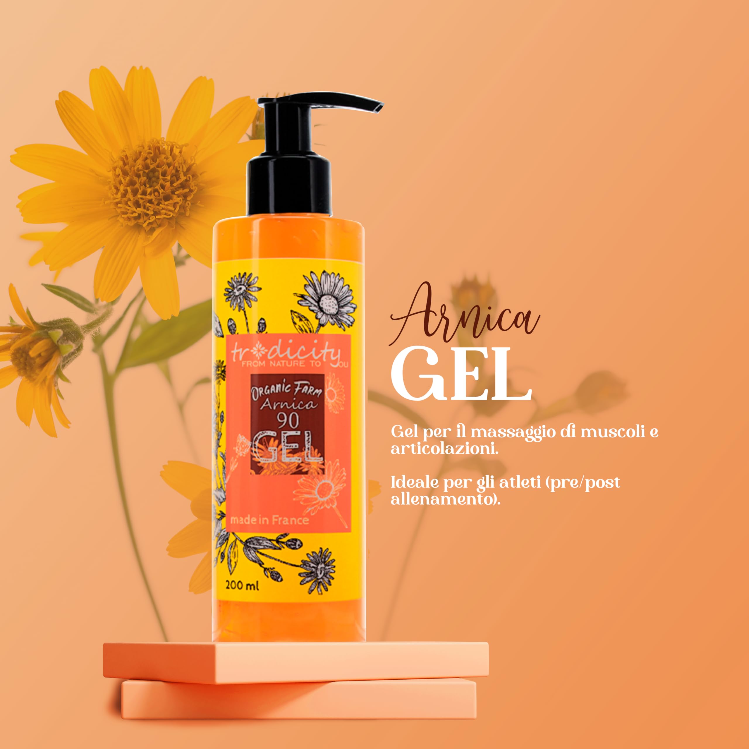 Gel di Arnica Montana al 90% 2000 ml Balsamo ad Alta Concentrazione Alleviare Tensioni Muscolari Gambe Stanche Rilassamento Recupero Muscolare Dopo l'Allenamento Sportivi