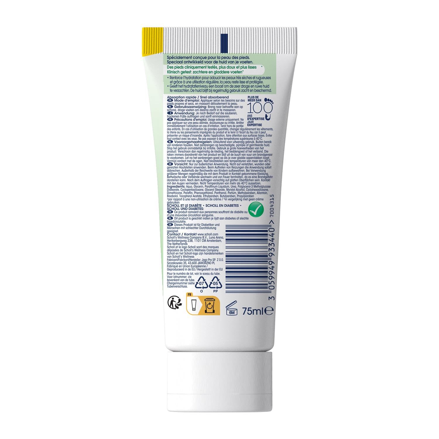 SCHOLL 3 x Nutrition Intense Cremas – Piel muy seca – Alantoína – 75 ml
