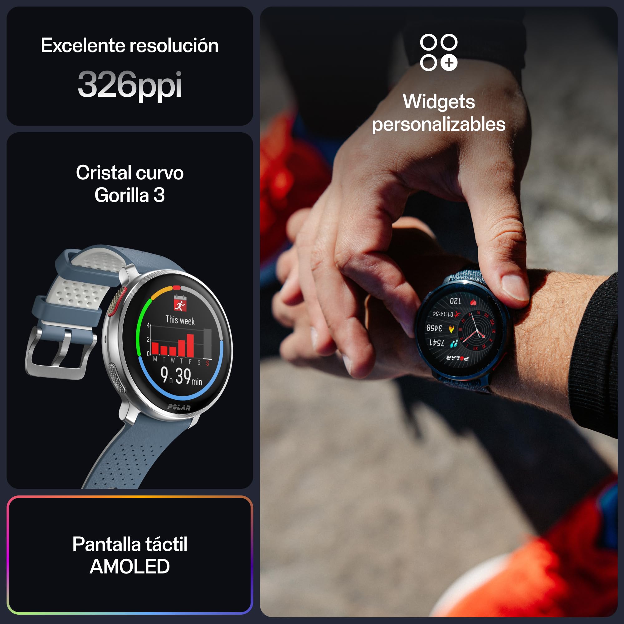 Polar Vantage V3 Reloj deportivo GPS Monitor frecuencia cardíaca batería ampliada mapas offline running triatlón