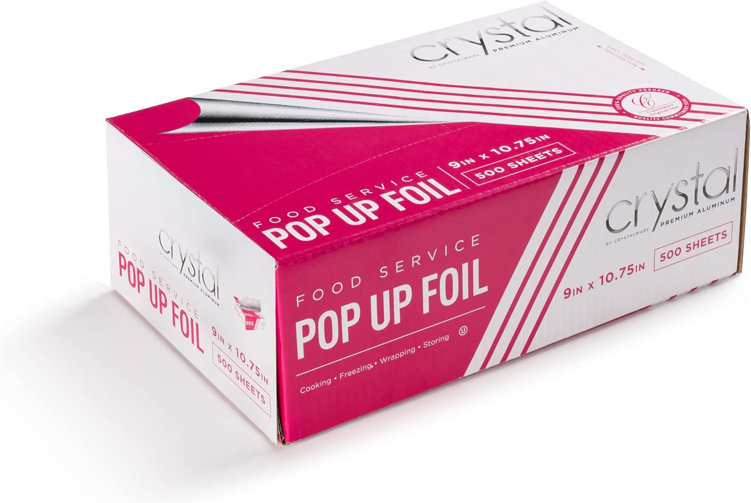 Crystal by Crystalware Aluminum Foil Sheets - Precut Foil Sheets - Pop Up Foil Sheets for Storing, Cooking Food - Premium Aluminum Foil Wraps - Single Foil Sheets 12” x 10.75” - 200 Sheets : Health & Household