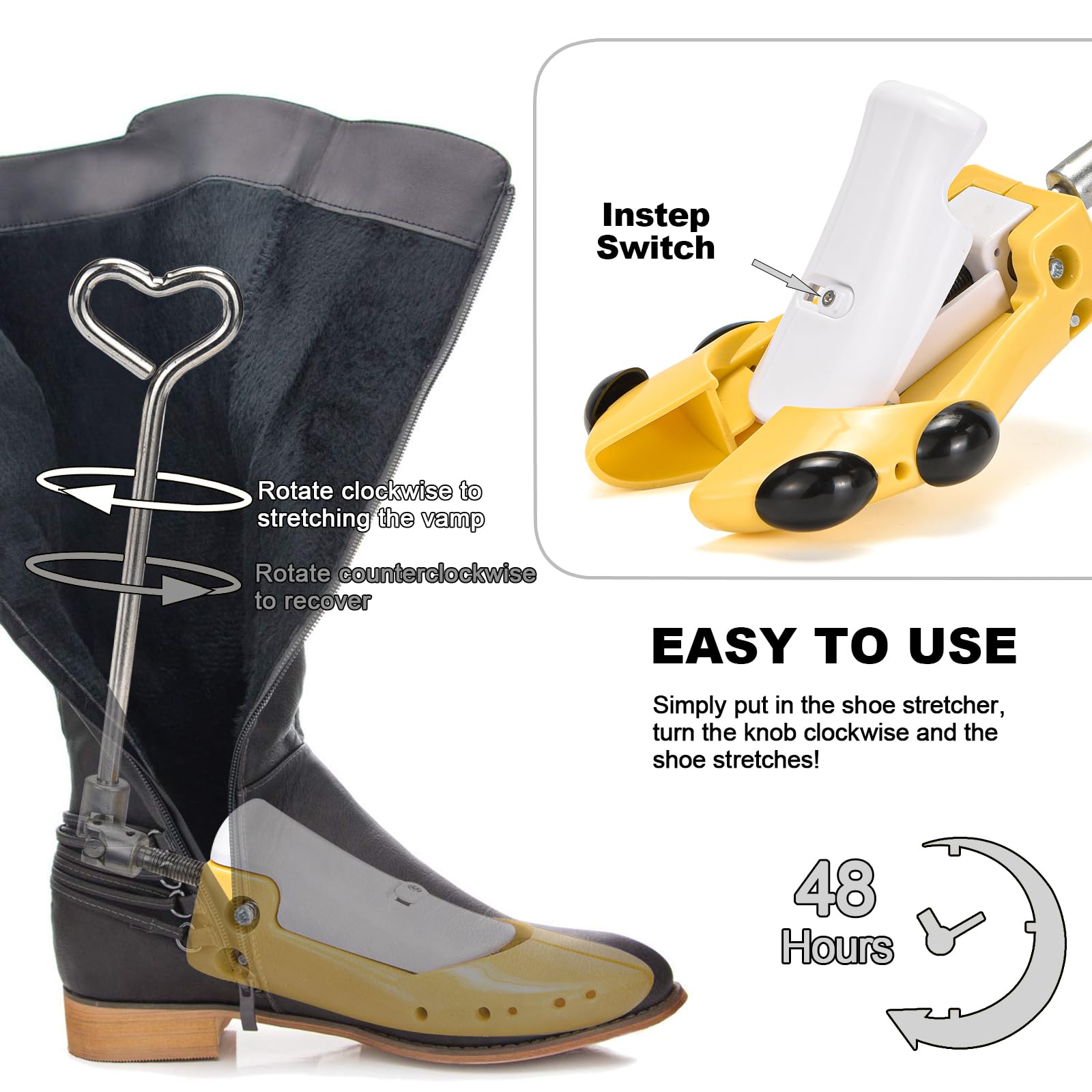 Estiradores de botas para botas vaqueras gruesas y anchas, ajustables para hombres y mujeres, empeine alto y expansor de puntera ancha
