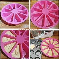 Vista 6 de Molde de rebanada de pastel de 8 cavidades, molde para hornear rebanada de pizza, molde para hornear pan de maíz, mousse, molde para pizza, jabón