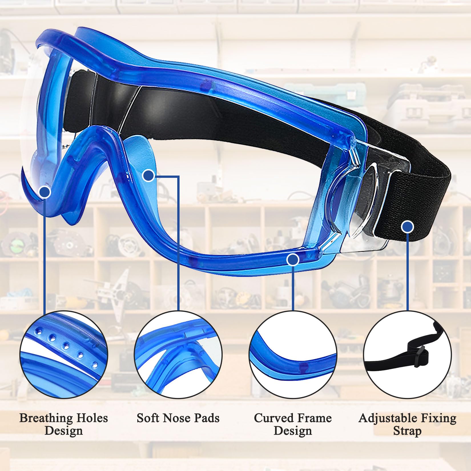 2er Pack Schutzbrille für Kinder, Schutzbrillen mit Windbeständigkeit Beschlagfrei Arbeitsschutzbrille, Schutzbrille für Nerf/Labor/Schießspiele/Wasserschlacht