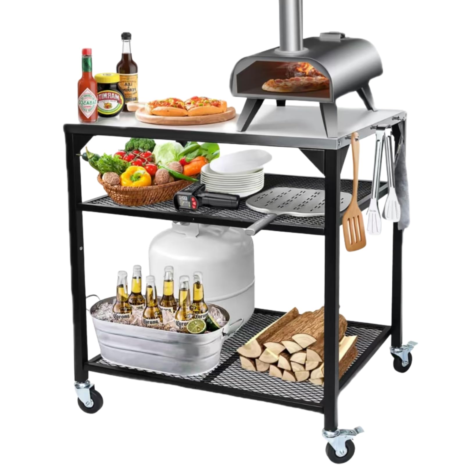 Amazon.com : Pizza Oven Table for Ninja Woodfire, Blackstone