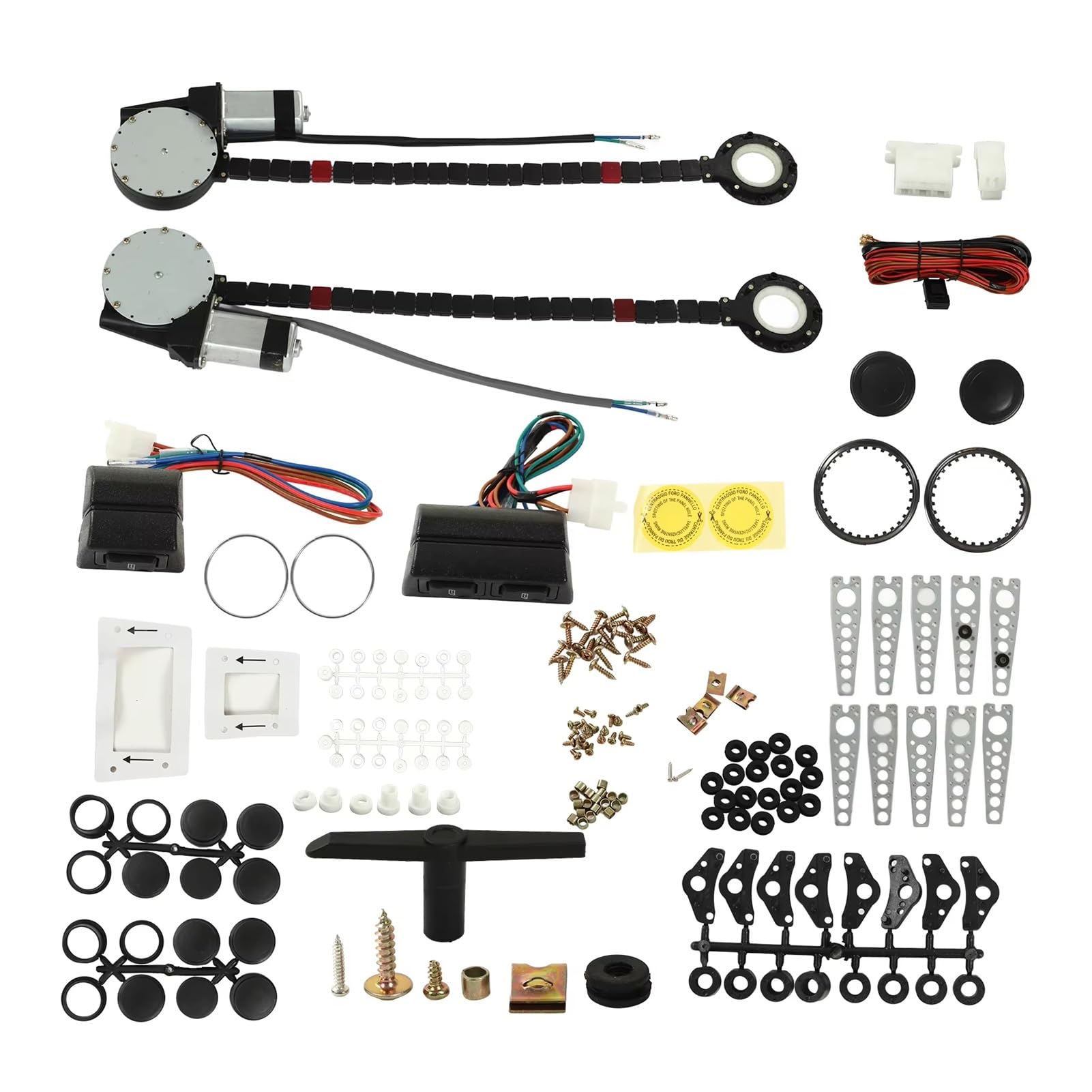 Hhfksci Power Window Regulator 12V Power Window Lift Regulator Conversion Kit with Harness Universal for 2 Door Pickup Trucks Vans SUVs