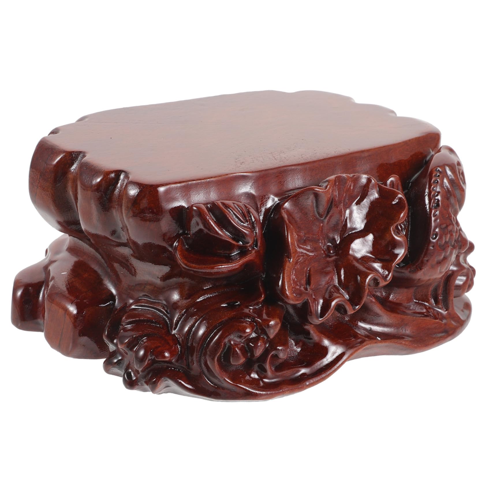 Support de sculpture en bois massif marron, petit socle pour fleurs et statue bouddha