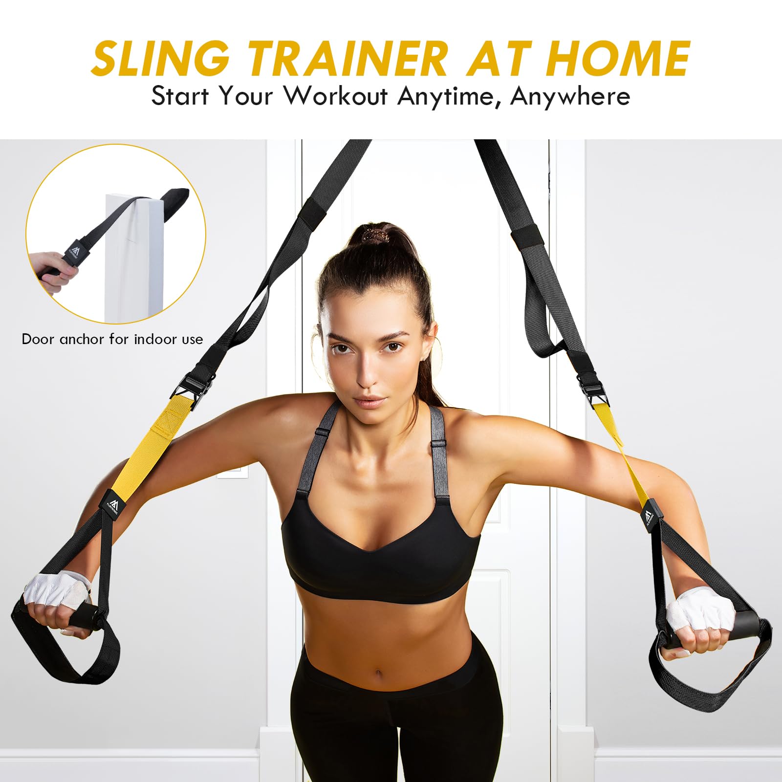 Flintronic Allenamento Sospensione Sling Trainer Set, Kit per Allenamento a Sospensione, Trx Fitness Da Casa, Sistema di Allenamento in Sospensione, Allenamento Sospensione per Palestra in Casa