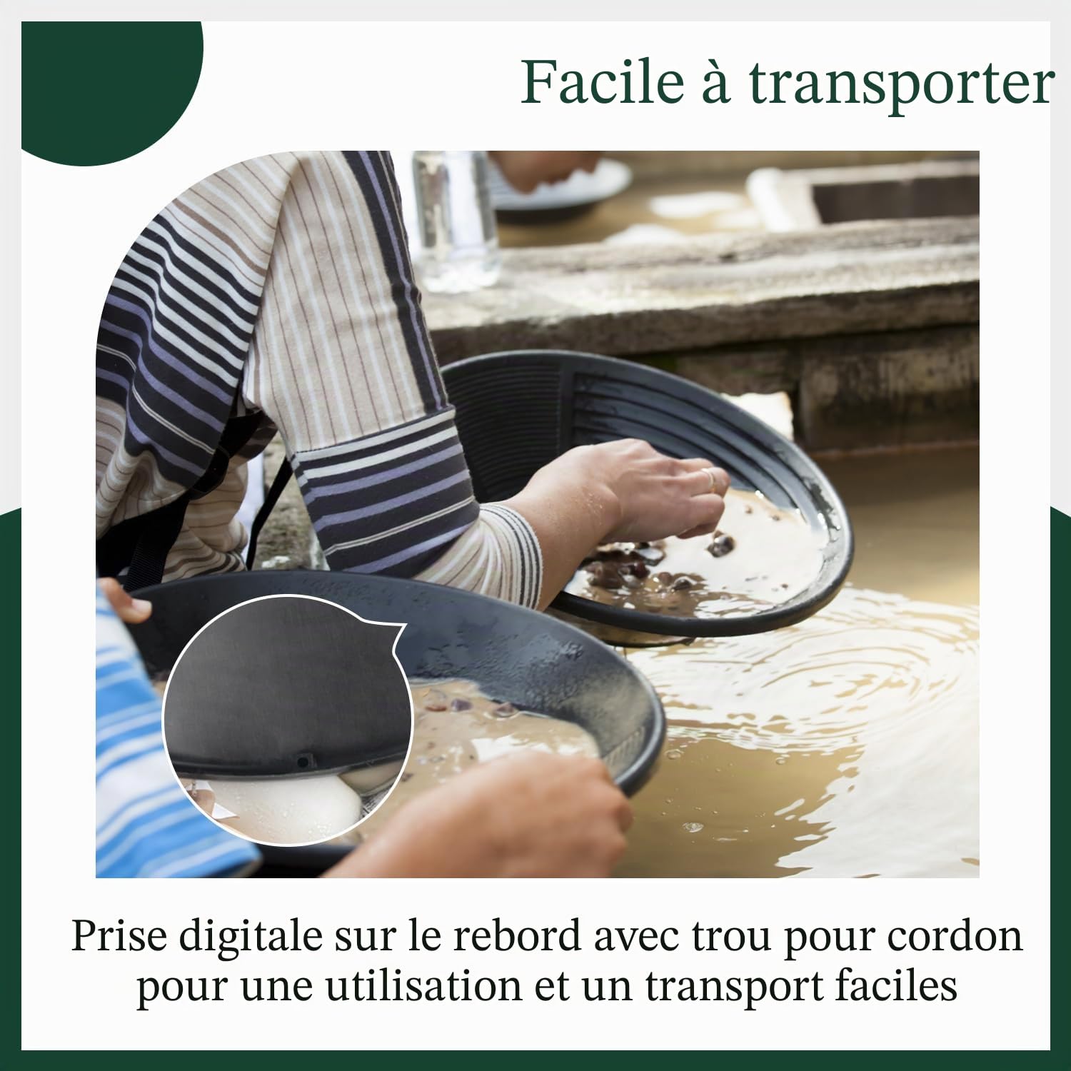 Kit Orpaillage, Batee Orpaillage, Gold Pan Kit, Rampe Orpaillage, Gold Tamis Classificateur Plateau Tamis Accessoire, pour Sable Or Mines Lavage Manuel Or Panning