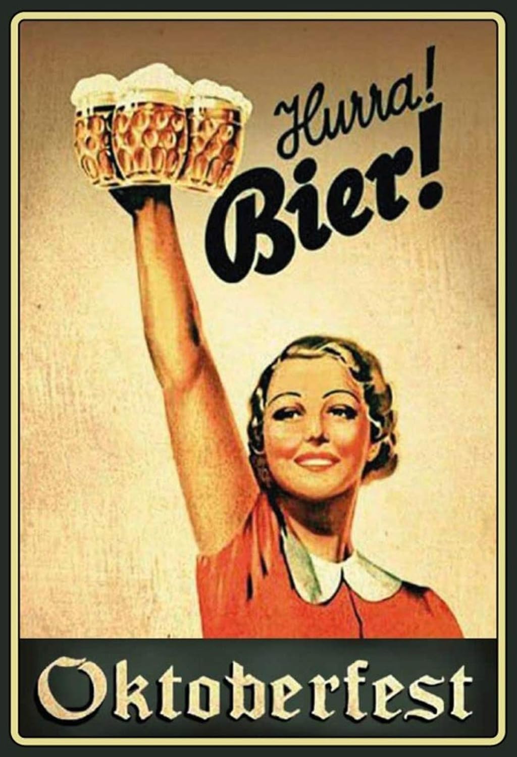 Schatzmix Blechschild Bier Her Metallschild 27x10cm Deko