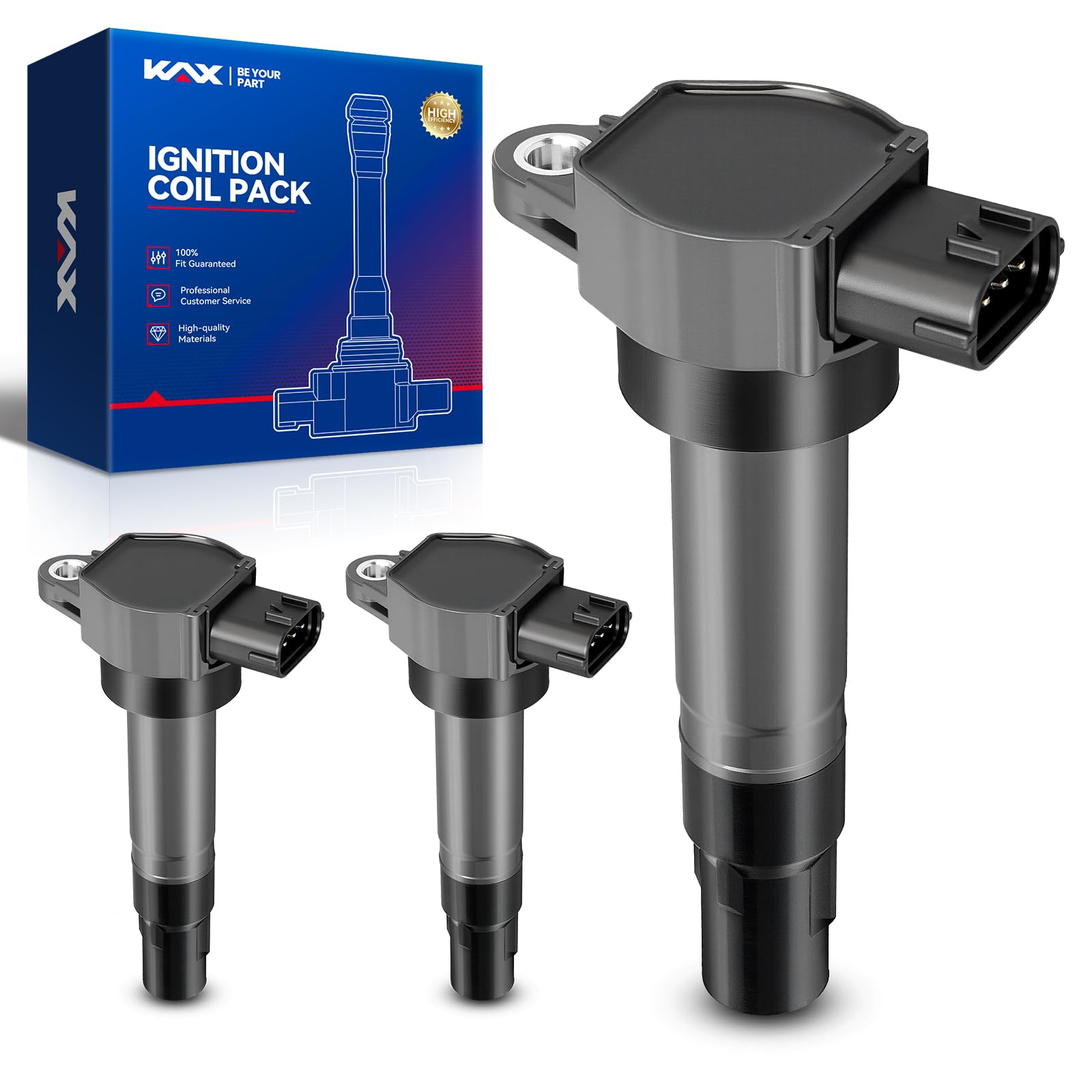 KAX 3 Ignition Coils for Smart Fortwo 2008-2015, Replaces UF681