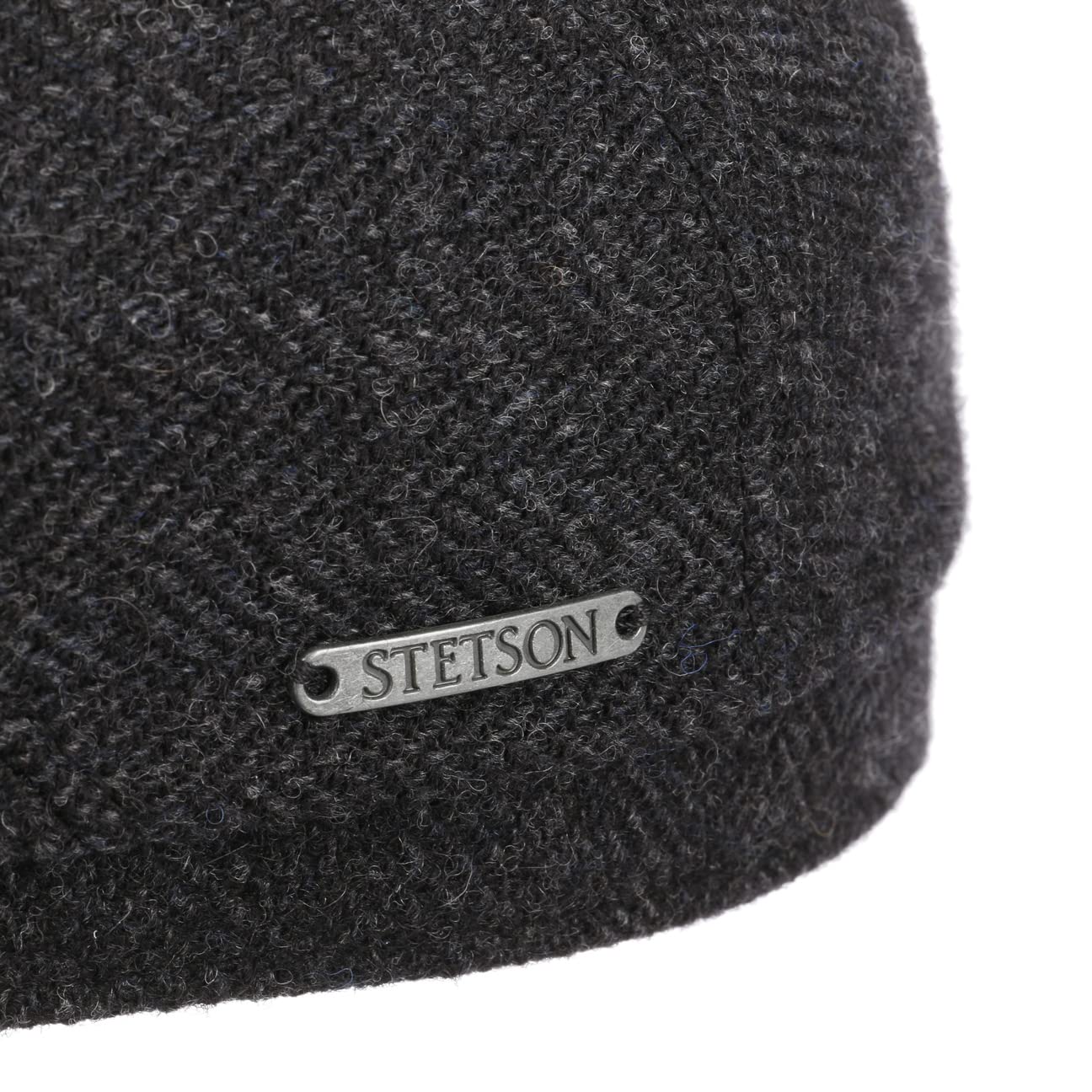 Stetson Belfast płaska czapka z daszkiem, męska czapka z daszkiem z wełną, czapka męska Herringbone z podszewką (bawełna), czapka wełniana na jesień/zimę, płaska czapka