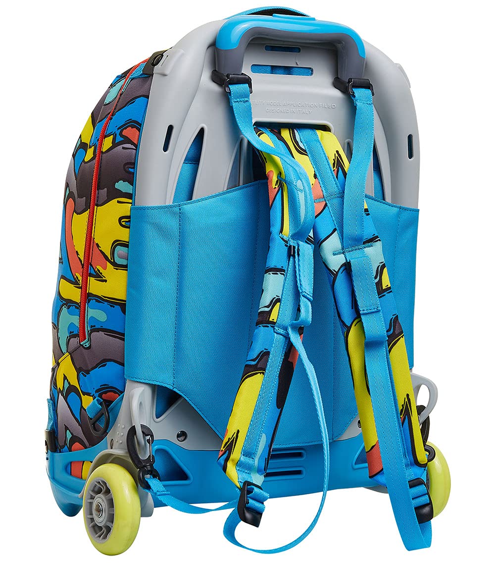 SJ GANG STYLE JAM GANG Trolley Scuola Sganciabile New Tech, Blu, Zaino con Carrello Sganciabile, 3 in 1, Triplo Uso, Trolley e Zaini, Scuola, Bambini e Ragazzi