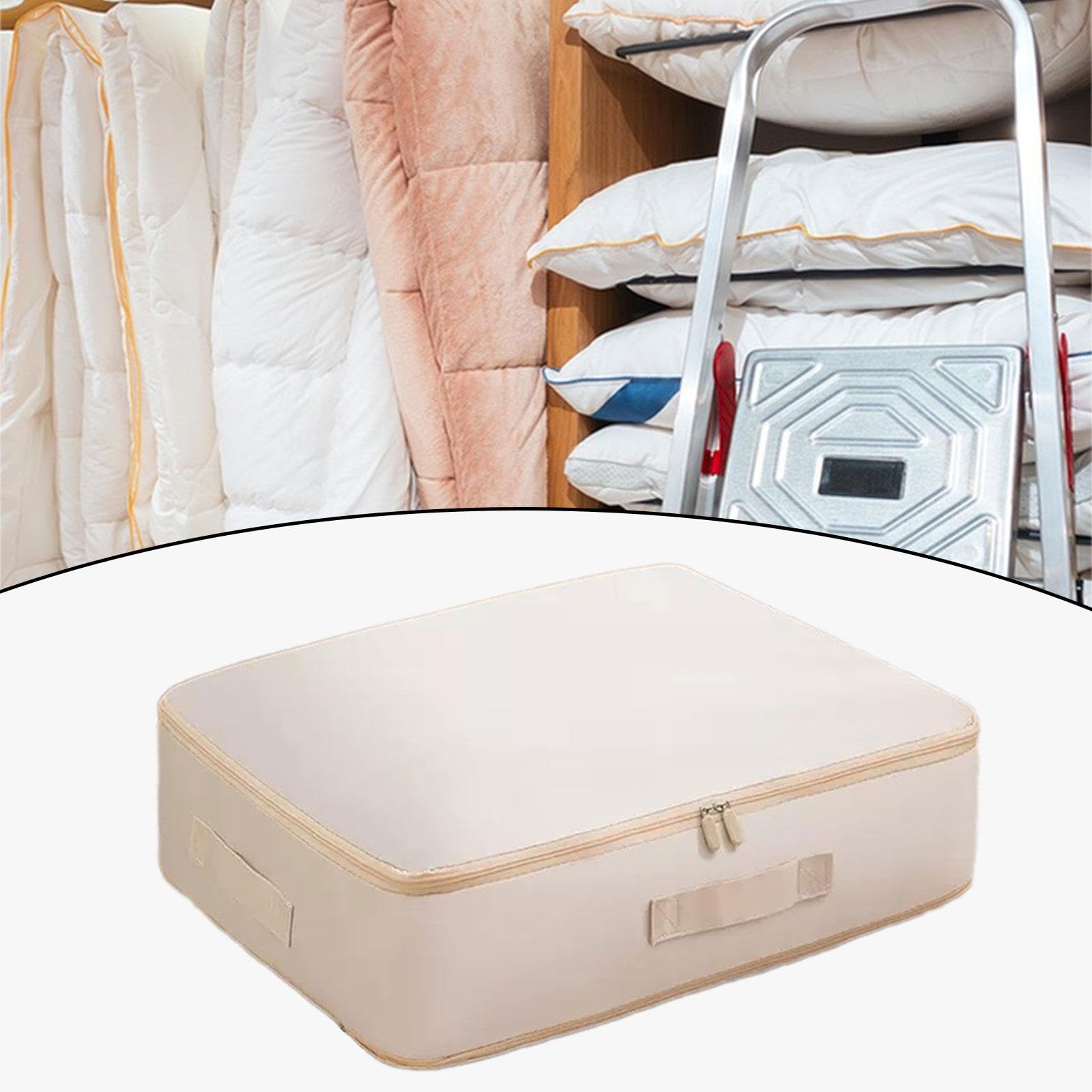Cubo de Embalaje de Compresión Cubo de Embalaje para Maletas Organizador de Armario Bolsa Multiusos para Mudanzas, Almacenamiento de Edredones, Almoha, Rosa Claro, L