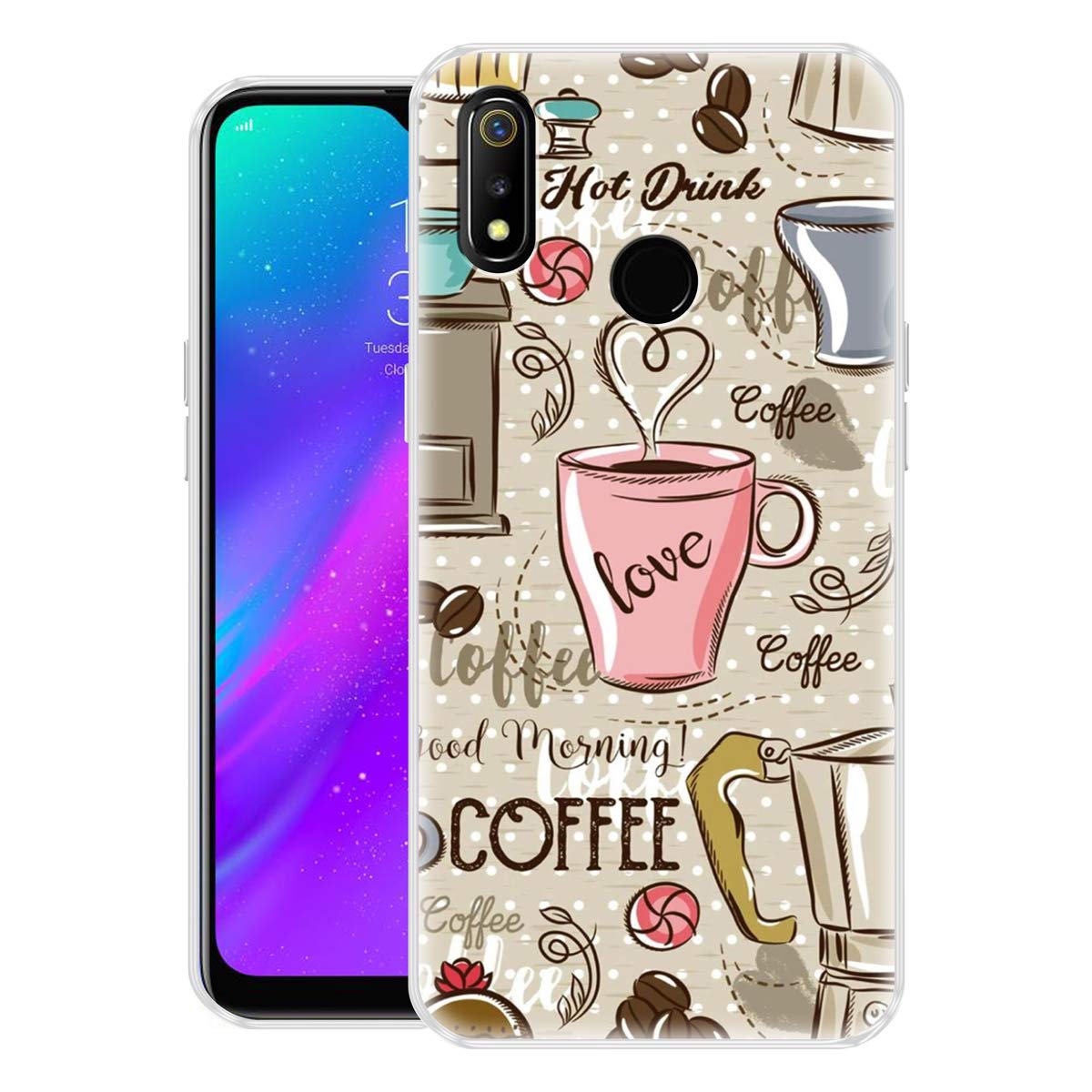 Fashionury Back Cover for Realme 3 pro (Silicone_Love Coffee) (B07R9ZN3M2) Amazon Price History, Amazon Price Tracker