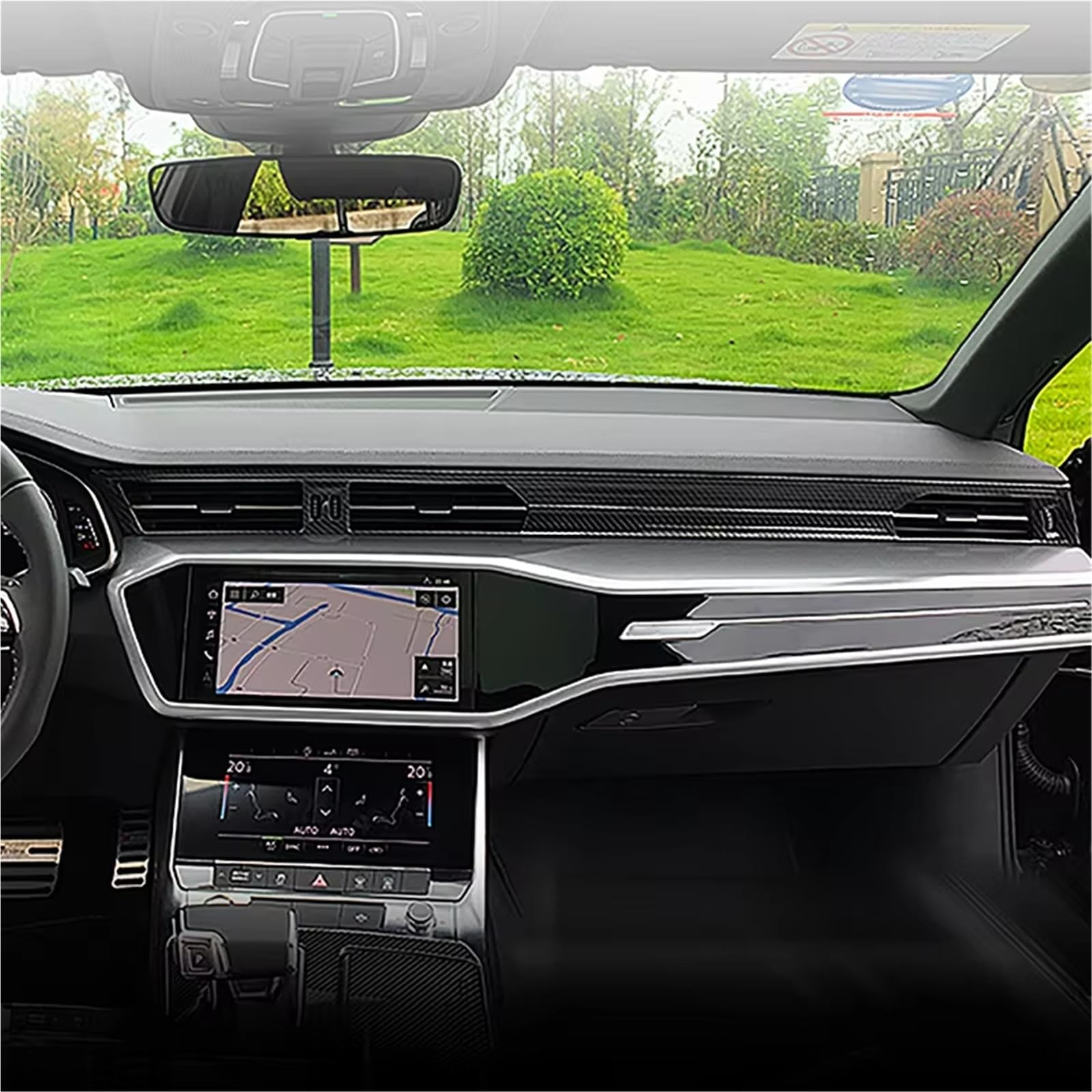 Cambio Pannello Telaio Copertura Pannell Per A6 Per C8 Per A7 Per A8 2019-2022 Accessori Auto Console Centrale Bocchetta Aria Condizionata Pannello Rivestimento Fibra Carbonio