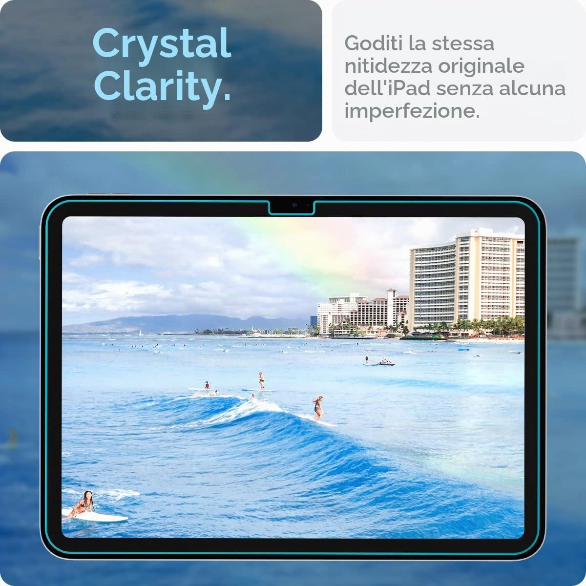 Spigen Glas.tR EZ Fit Vetro Temperato compatibile con iPad A16 11 generazione 11 pollici (2025), iPad 10 generazione 10.9 Pollici (2022), Installazione Facile, Cristallino, Anti-graffio, Durezza 9H